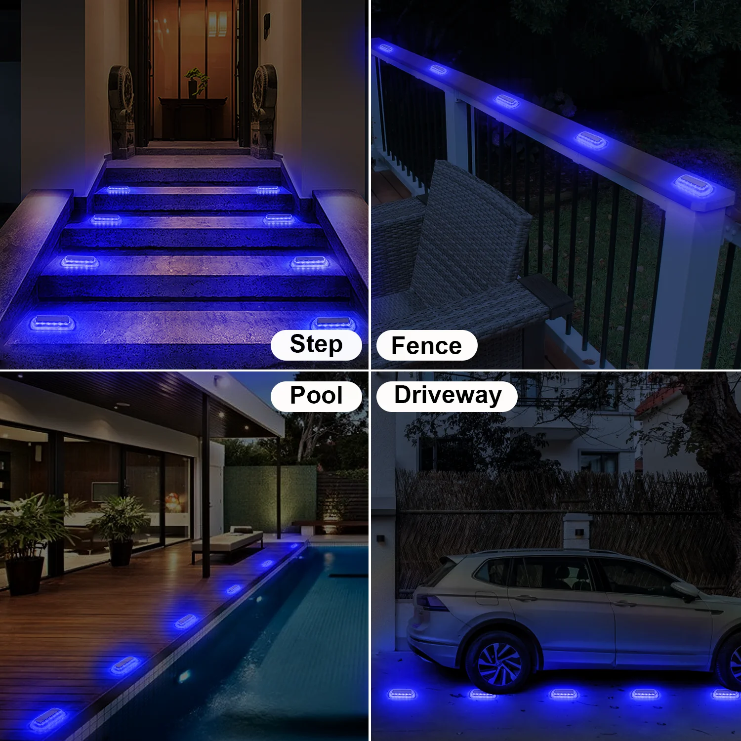 Imagem -04 - Outdoor Solar Enterrado Luzes Impermeável Jardim Decor Holofotes Solar Lâmpada Subterrânea Pátio Caminho Decking Luz 16led Pcs