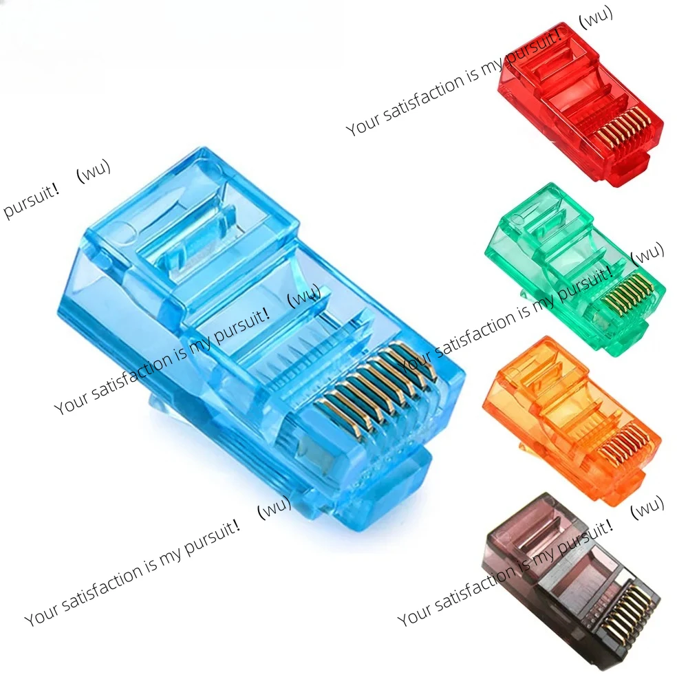 20/50/100PCS RJ45 Ethernet Cables Module Plug Network Connector RJ-45 Crystal Heads Cat5 Color Cat5e Gold Plated Cable