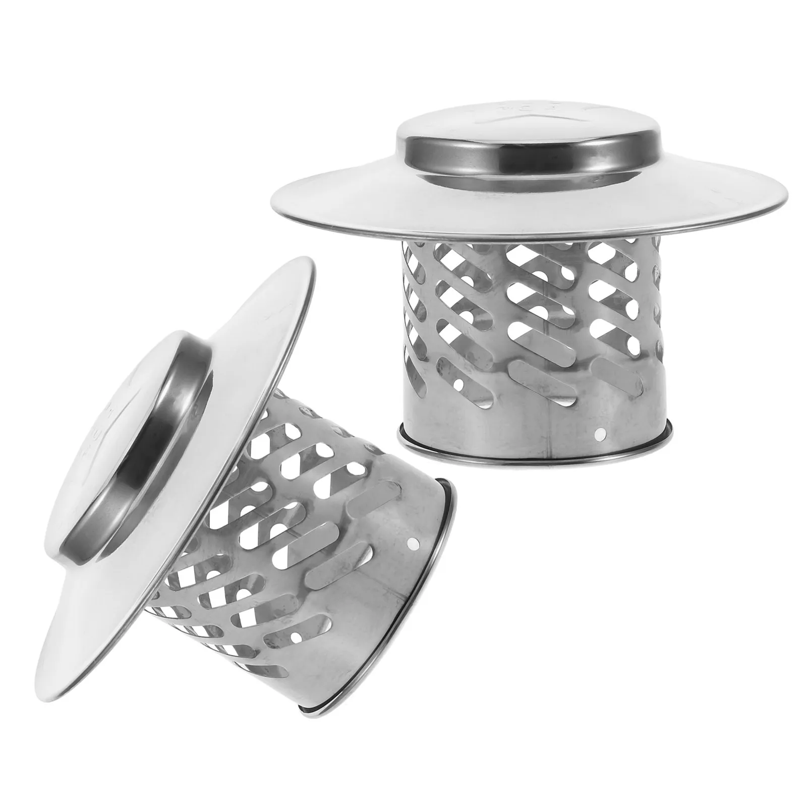 2Pcs Stainless Steel Chimney Cap Round Cone Design Smoke Ventilation Rainproof Fireplace Chimney Cover Roof Exhaust Vent Cap