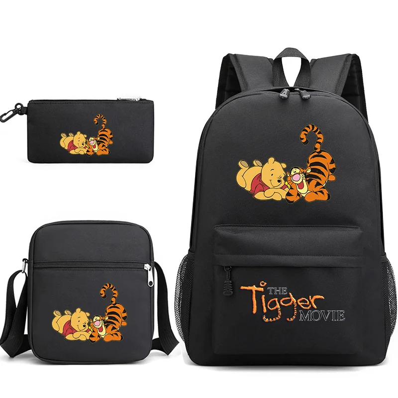 Mochila escolar de Disney The Tigger para niños y niñas, morral escolar con estuche para lápices, 3 piezas