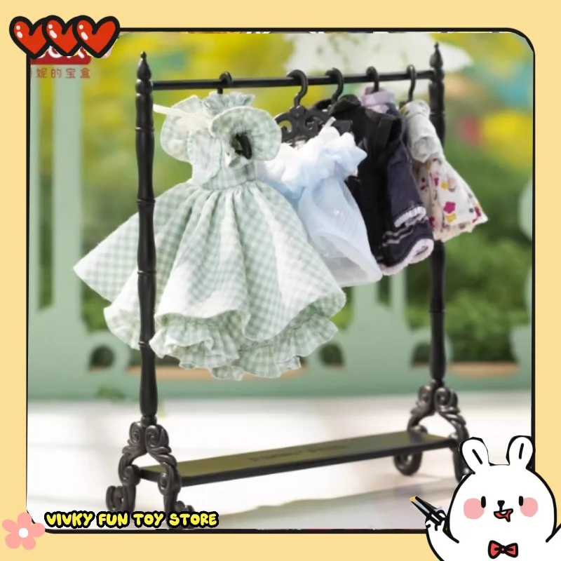 

Penny'S Box Miniature Bjd Doll Bed Coat Hanger Gingham Ruffled With Heart Pillow And Blanket Doll For Bjd Collectors