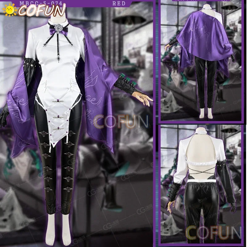 

COFUN Game Path To Nowhere Raven Cosplay Costume Halloween Outfits Women Sexy Set Top Pants Wig
