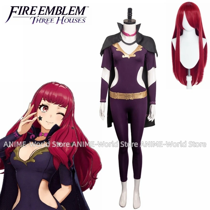

Game Fire Emblem Engage Yunaka Cosplay Costume Jumpsuit Cloak Outfits Adult Women Girls Halloween Wig Carnival Party Suit