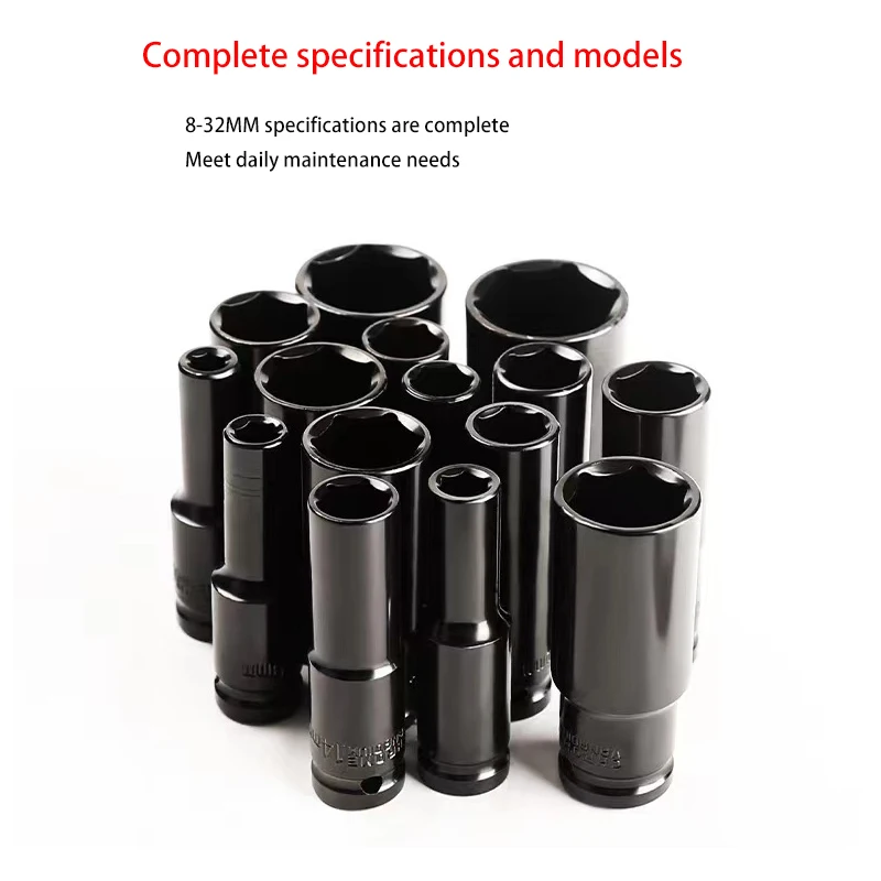 20 Pcs Extended Hexagonal Socket Sleeve Combination Set 1/2 Pneumatic Extended Air Cannon Screwdriver 8-32 Auto Repair Tool