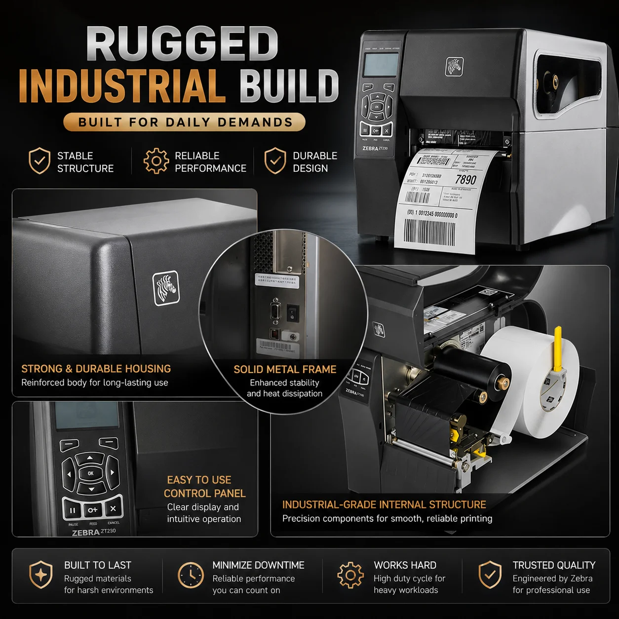Zebra ZT210/ZT230/ZT211/ZT231  – обзор и цена Barcode Label Printer Industrial