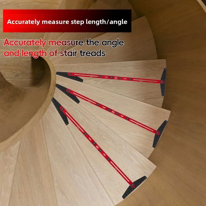 Aluminum Alloy Stair Gauge Tool Adjustable Stair Measuring Jig Foldable Template for Stair Tread Riser Layout