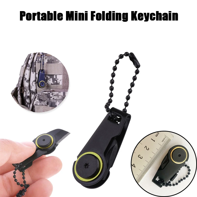 Portable Mini Folding Knife Keychain Outdoor Portable Open Delivery Tools Multi-function Camping Key Chain Pendant Pocket Knife