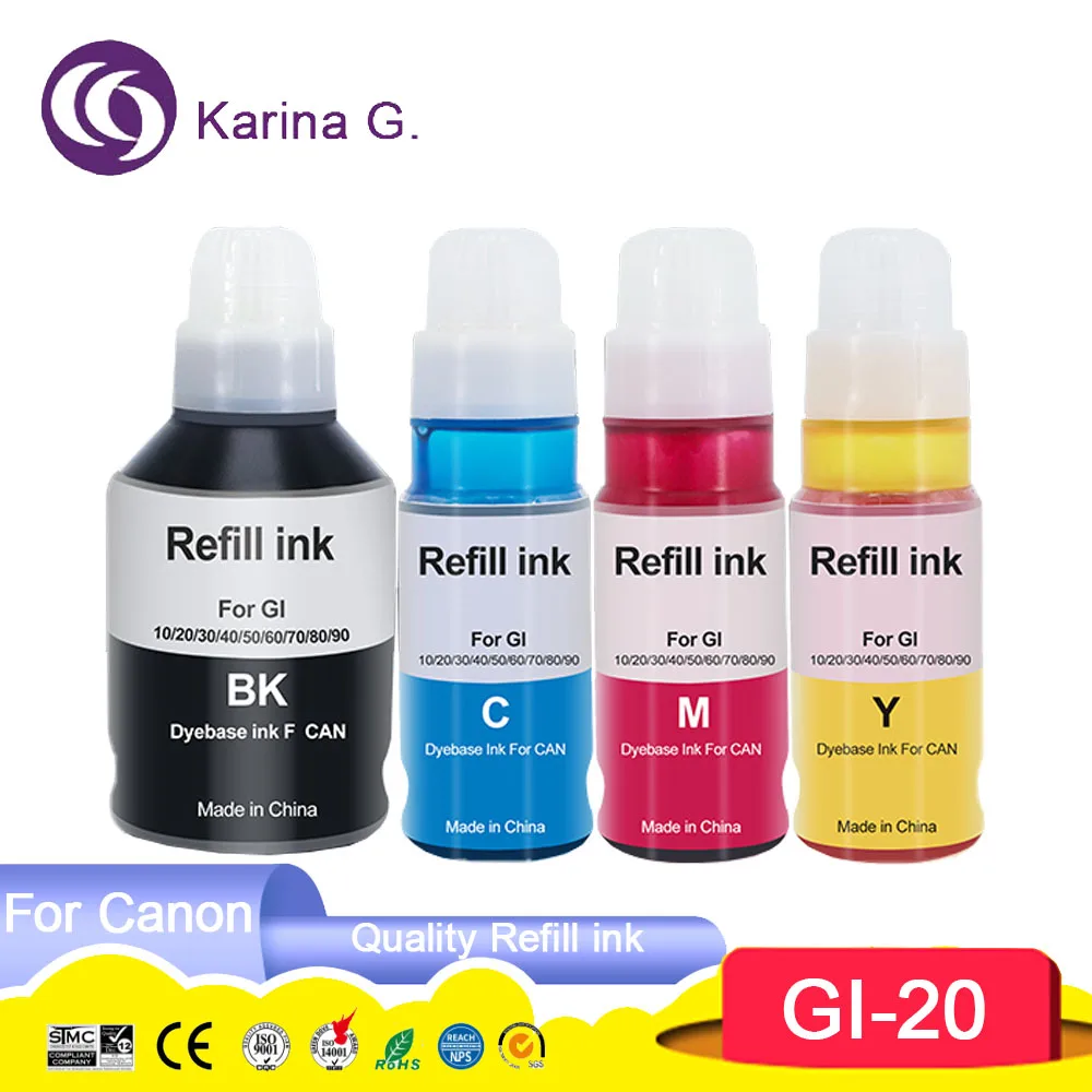 GI-20 GI20 GI 20 Premium Color Compatible Bulk Bottle Water Based Refill Tintas Ink for Canon PIXMA G5020/G6020/G7020 Printer