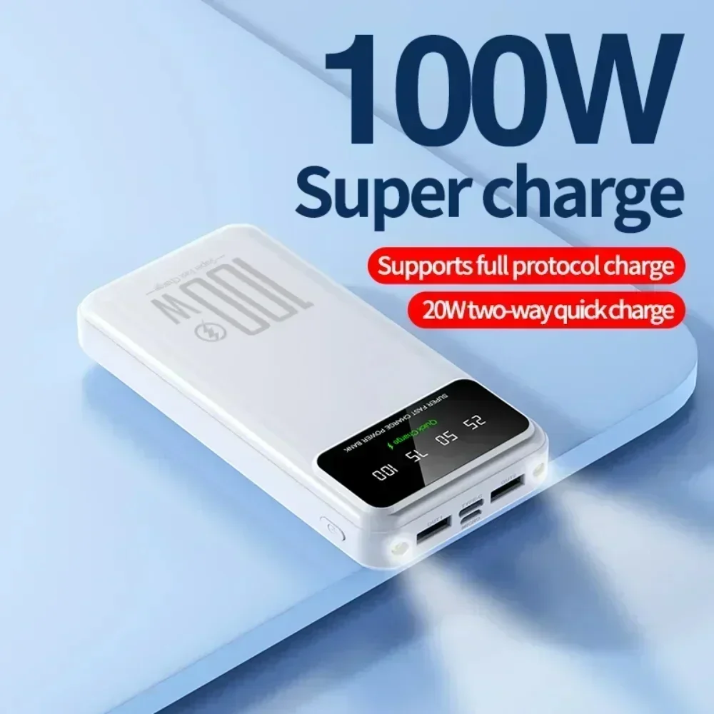 

50000mAh High Capacity 100W Fast Charging Power Bank Portable Charger Battery Pack Powerbank for iPhone