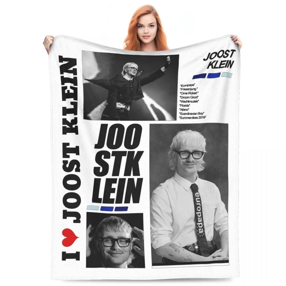 

I Love Joost Klein Merch Blanket Coral Fleece Plush Bedding Europapa Eurovisions Throw Blankets Lightweight Thin for Couch Quilt