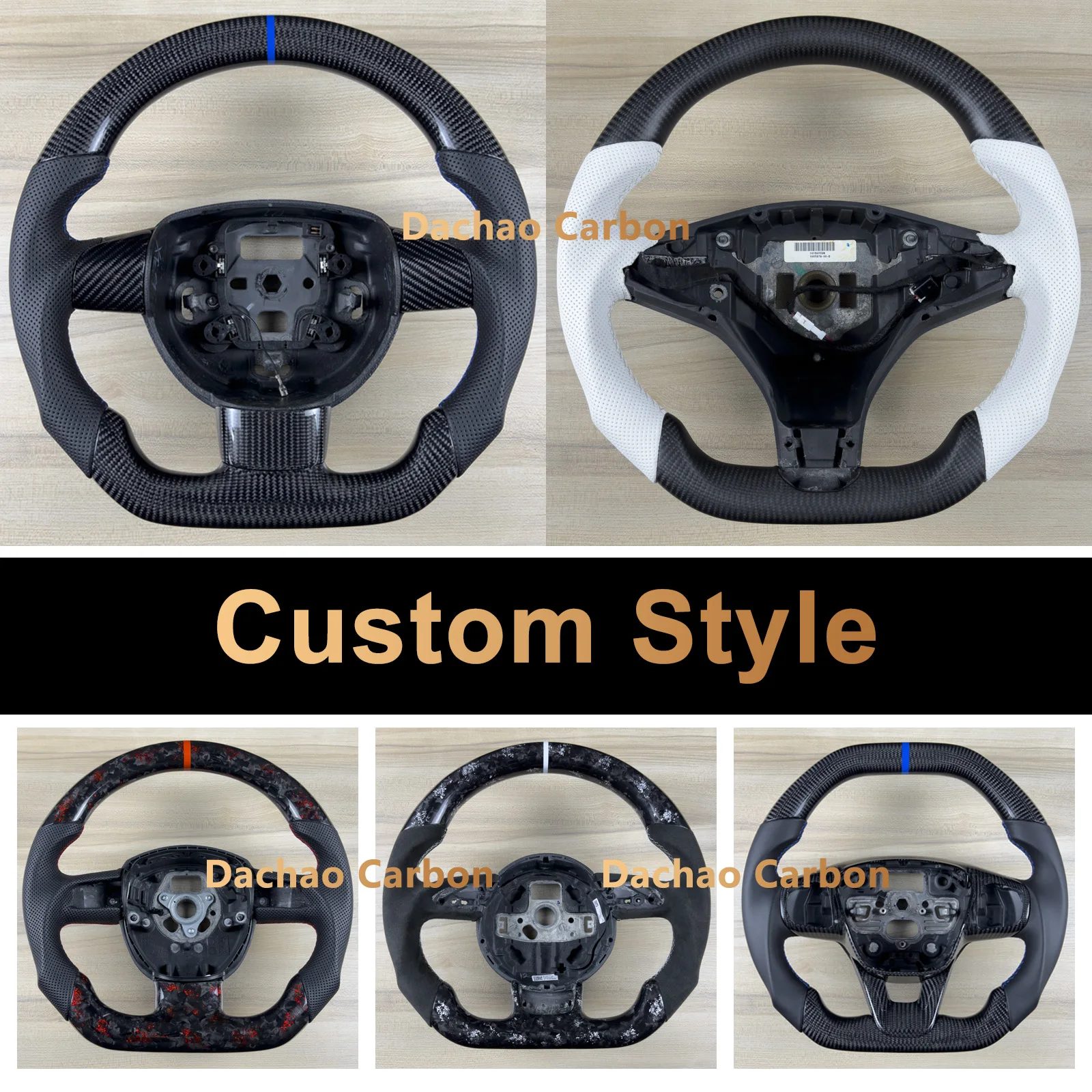

Custom Style Link Real Carbon Fiber Steering Wheel For Audi BMW Cadillac Ford Jeep Lexus Mercedes Nissan Porsche Tesla Toyota