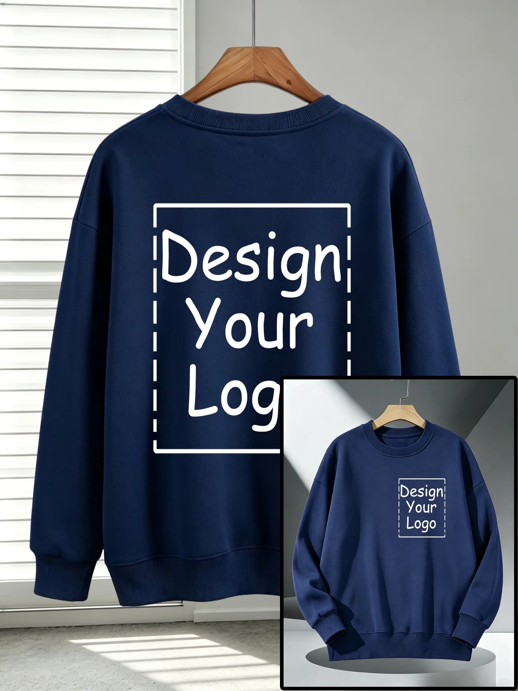 Herren-Freizeit-Sportpullover, personalisierbar, mit individuellem Aufdruck, Sweatshirts, Herbst-Fleece, O-Ausschnitt, Streetwear, Team-All-Match-Kleidung – Detail 19