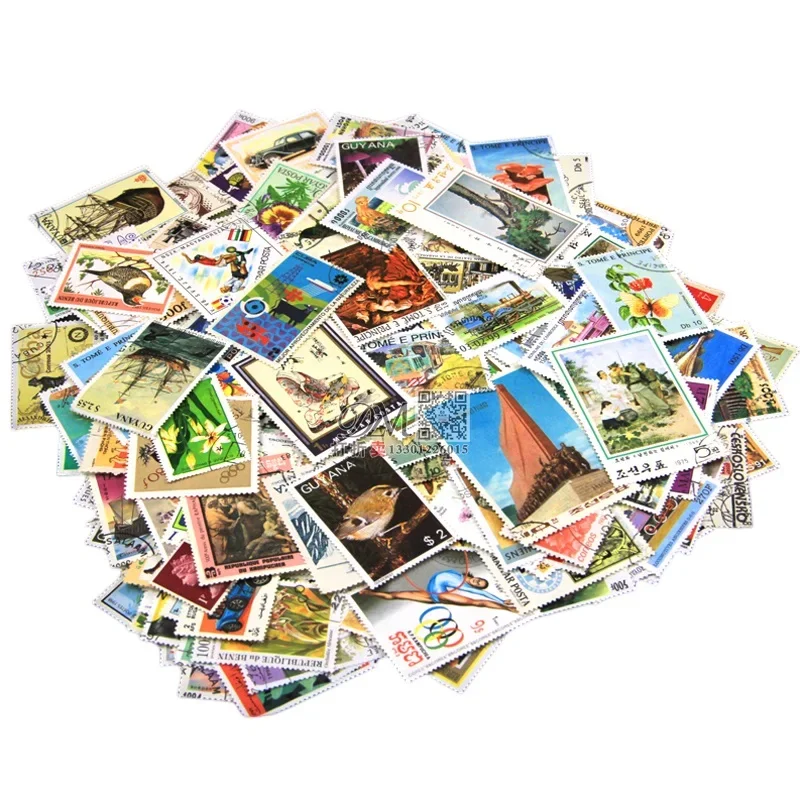 Foreign Bulk Big Size No Repeat 500 Different Used Stamps Letter Sticker Ticket Cartoon Postage Stamps with Post