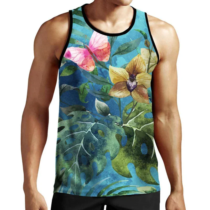 Flower Butterflies 3d Print Tank Tops Men Women Fashion Floral Shirts Y2k Tops Graphs T-shirts Kid Gym Beach Harajuku Vest Tees