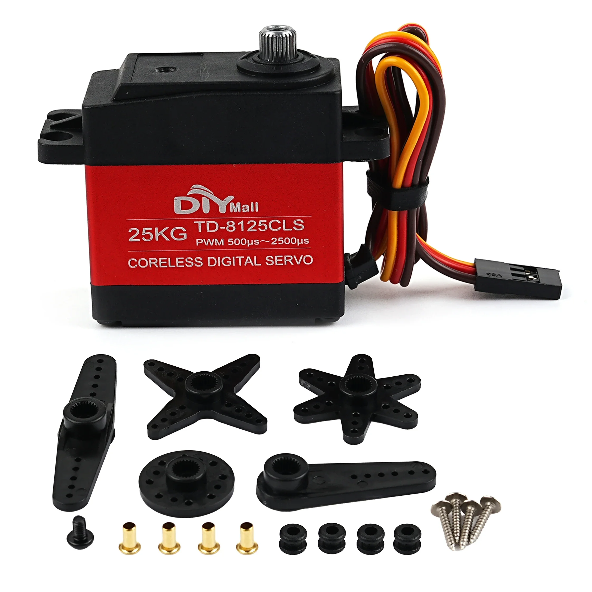 25KG 고토크 디지털 서보 TD8125CLS 코어리스 모터 메탈 기어 180-360도 RC 자동차 로봇 모델 장난감