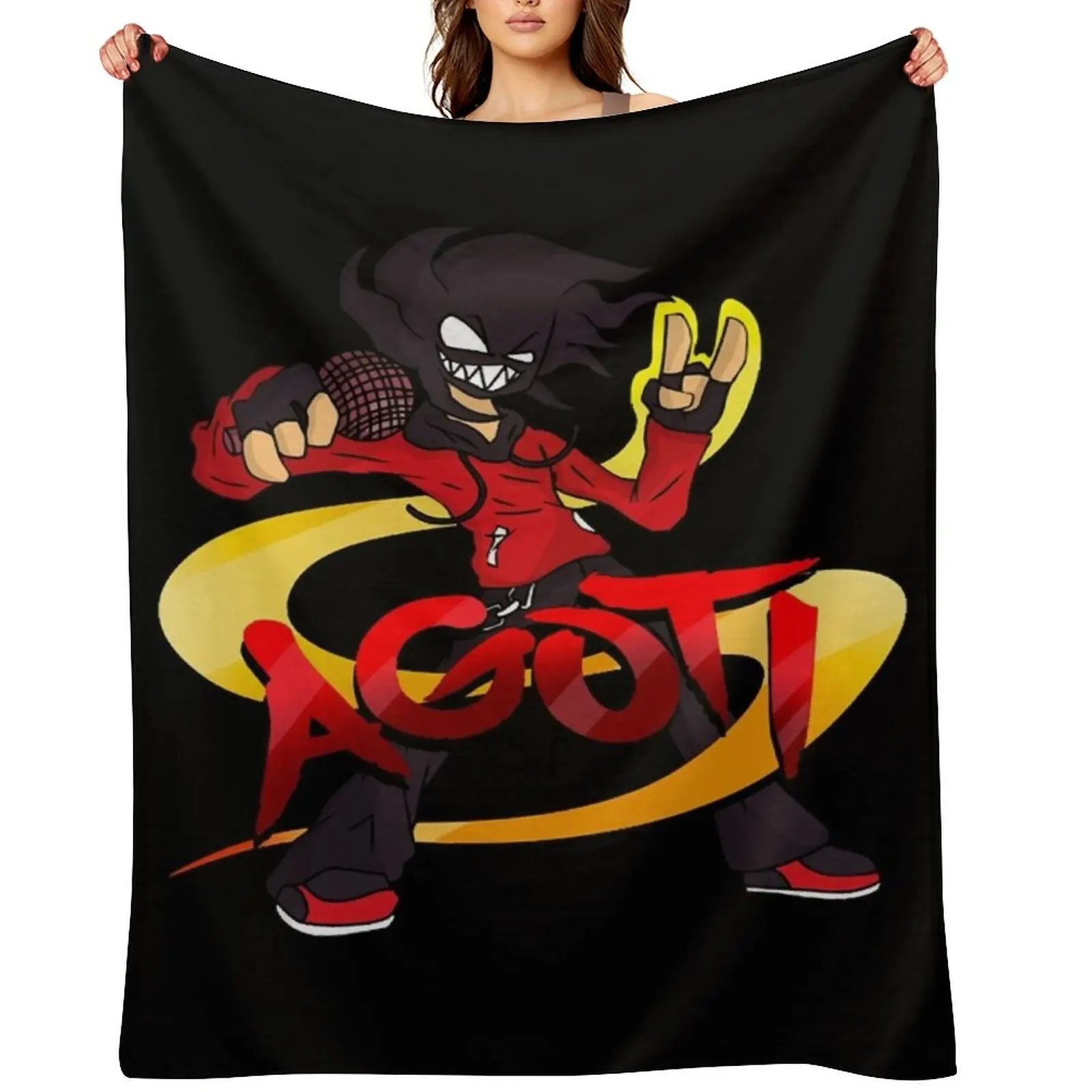 

new AGOTI fnf mod character Graffiti Throw Blanket Loose christmas decoration Flannel Fabric warm for winter Blankets