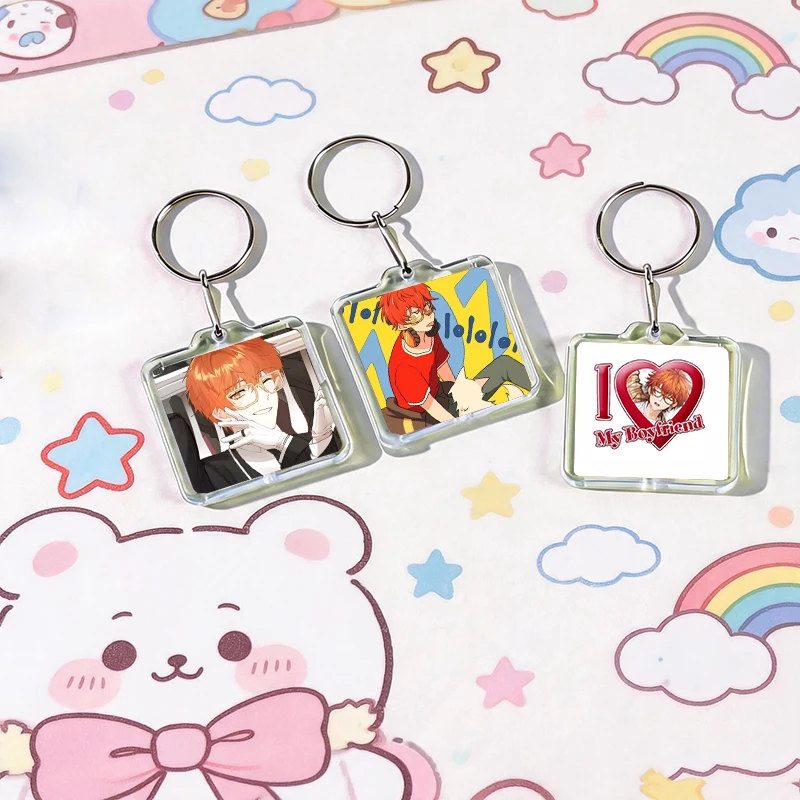 Anime Mystic Messenger Game 707 Acrylic Keychain Handmade Hanging Clothes Backpack Decoration Accessories Gifts with Friends