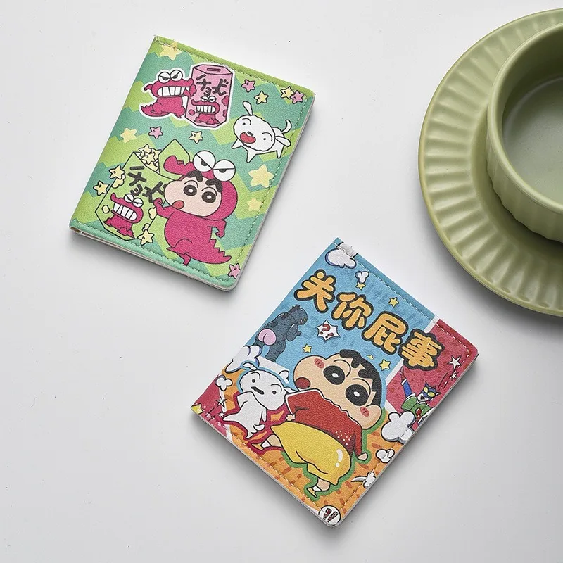 

Милый аниме-кошелек для карт Crayon Shinchan: тонкий и компактный чехол для банковских карт, удостоверений личности и водительских прав, с защитой от размагничивания
