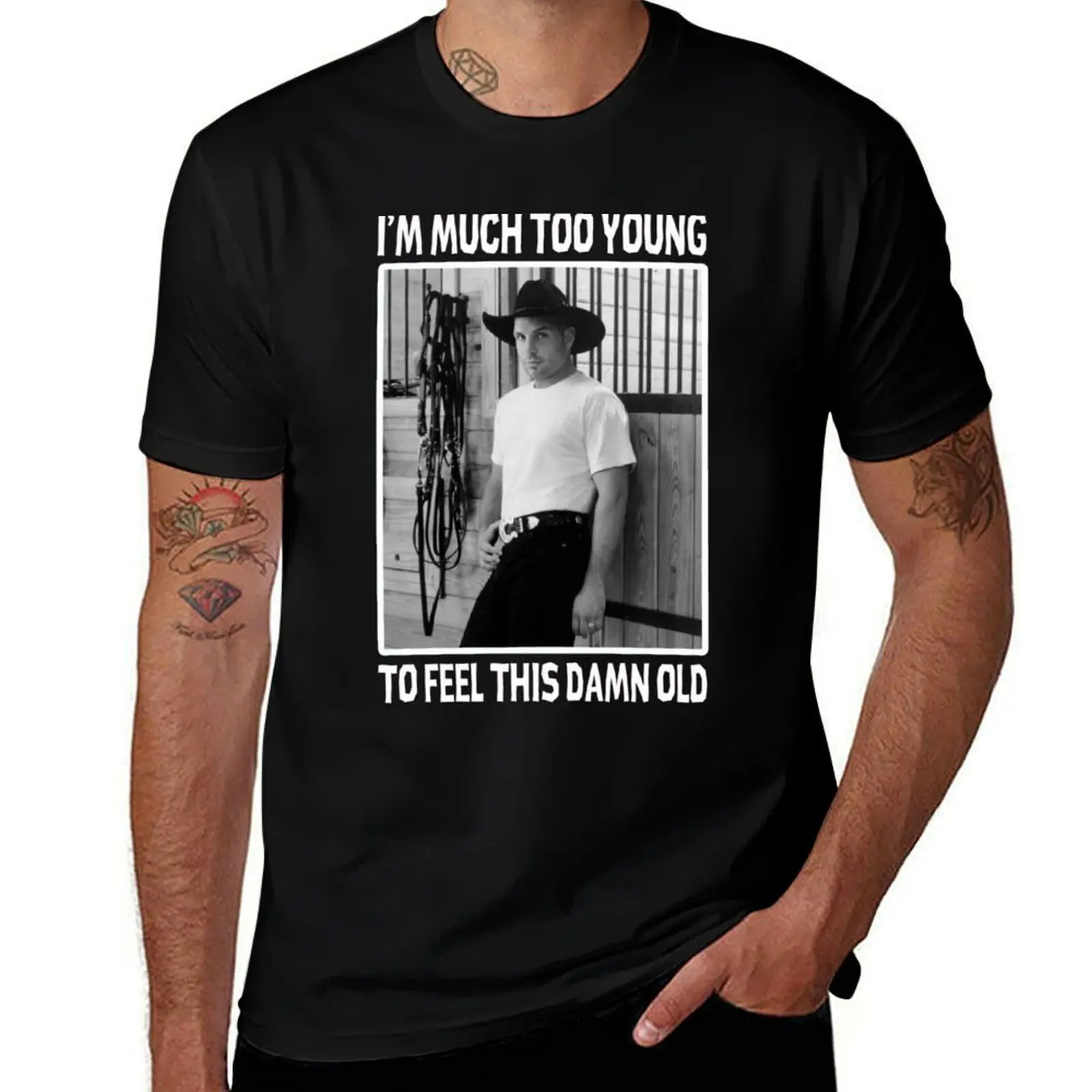 

Much Too Young To Feel This Damn Old T-Shirt t shirt man plain cotton t shirts man 100% T-Shirt