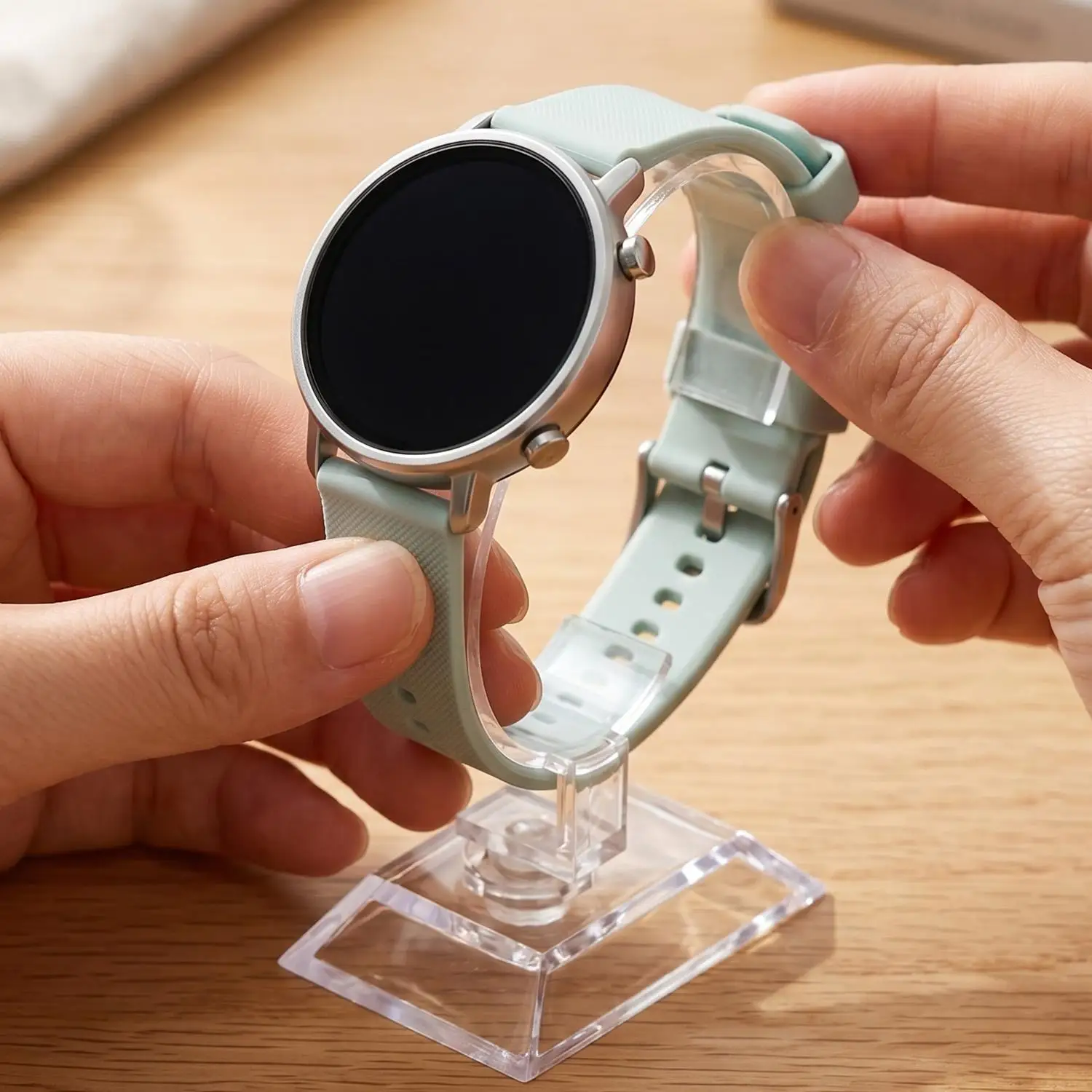 Transparent Watch Display Stand C-Circle Acrylic Holder Counter Show Stand Wrist Watch Bracelet Display Jewelry Holder Showcase view 4