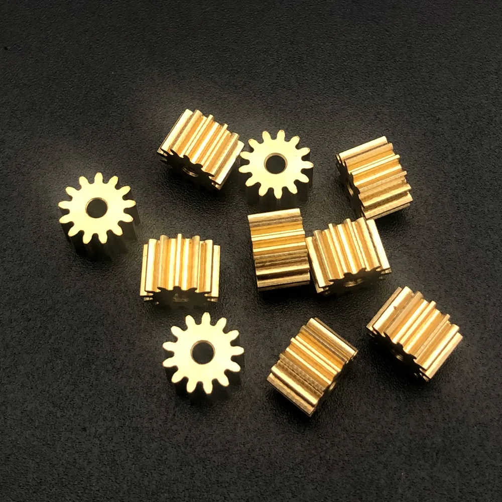 100Pcs/Lot 0.5M 13T Brass Gear 0.5 Modulus 13 Teeth Spur Pinion Bore Aperture 2MM 1.98MM 2A Height 5MM X Diameter 7.5MM 0.5M132A