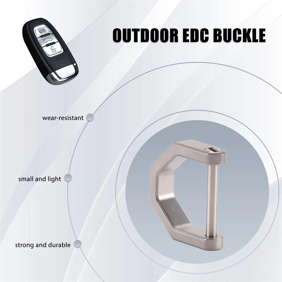 D-Type Multifunctionele Mini Full Titanium Gesp Sleutelhanger Auto Gesp Outdoor Gesp Edc Tool Hoefijzer Gesp-L