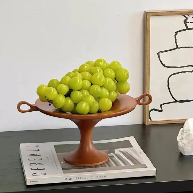 

Vintage Style Wood Color Fruit Plate Home Decor Living Room Kitchen Fruit Storage Tray Art Ornament Modern Creative Accessories