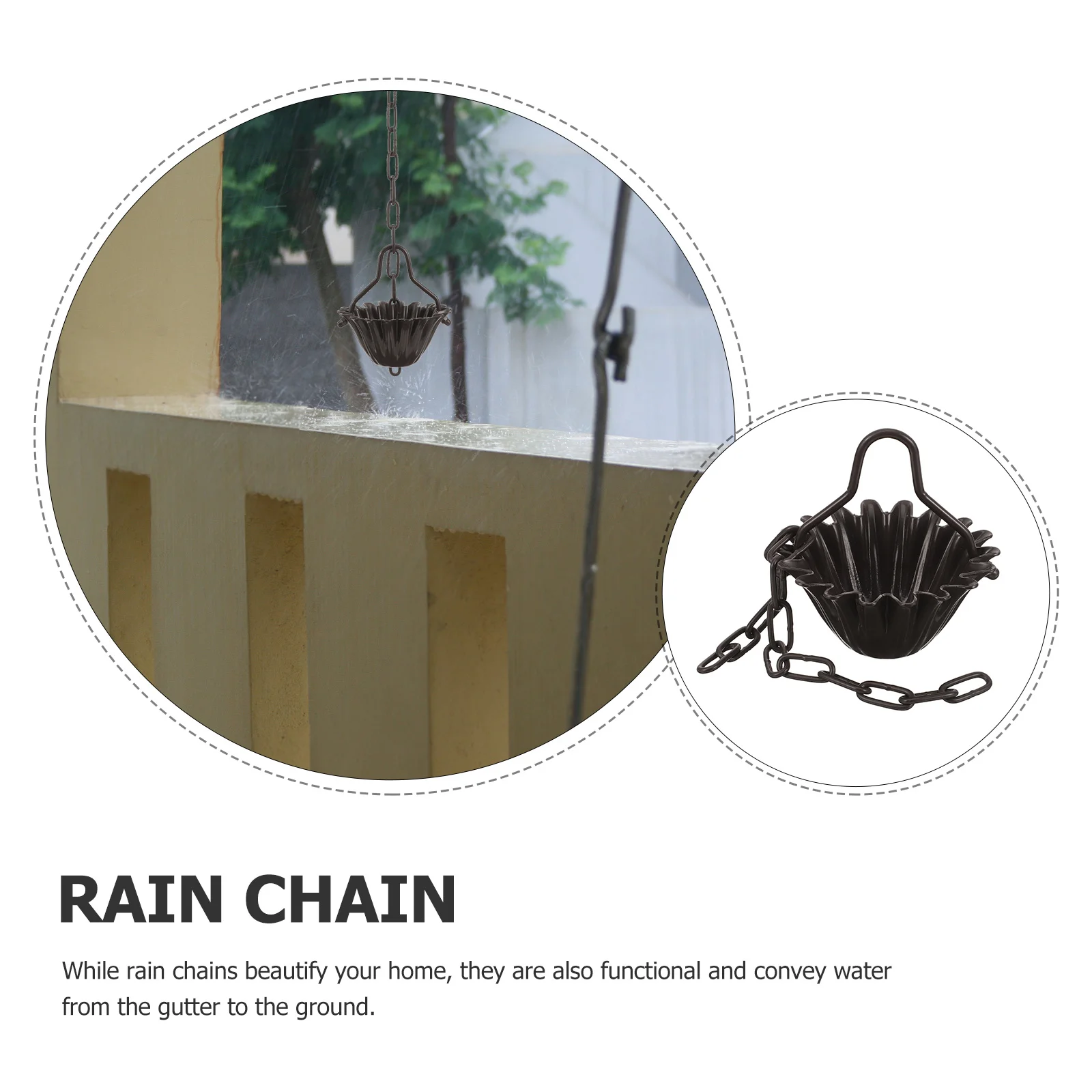 

Decorative Rain Chain Made of Aluminium Alloy for Home Garden Rainwater Diversion Hanging Ornament for Gutter Downspout Outdoor