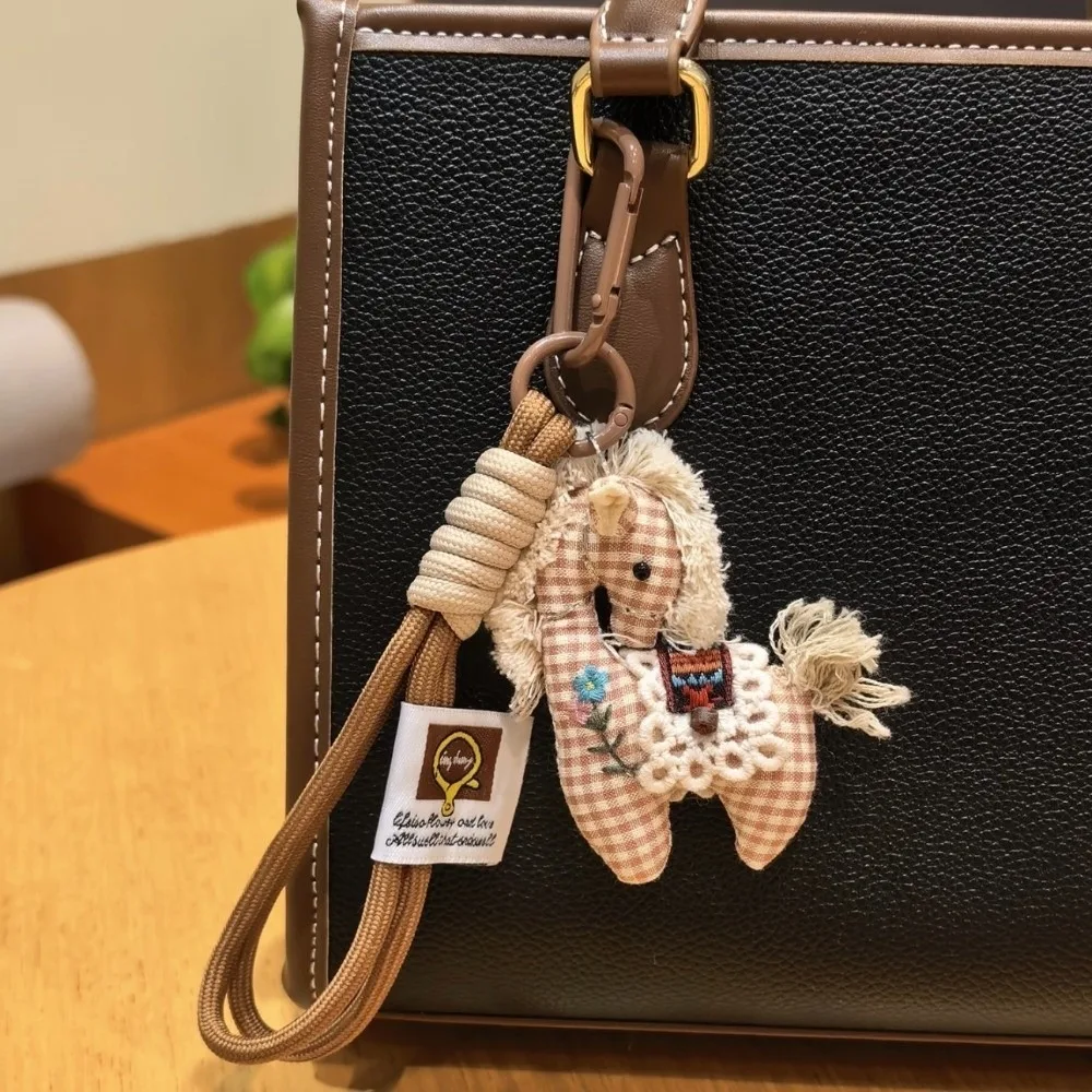 Stuffed Animal Horse Plush Keychain Cute Design Hanging Decor Horse Year Key Ring Lucky Mascot Backpack Ornaments Pony Pendant