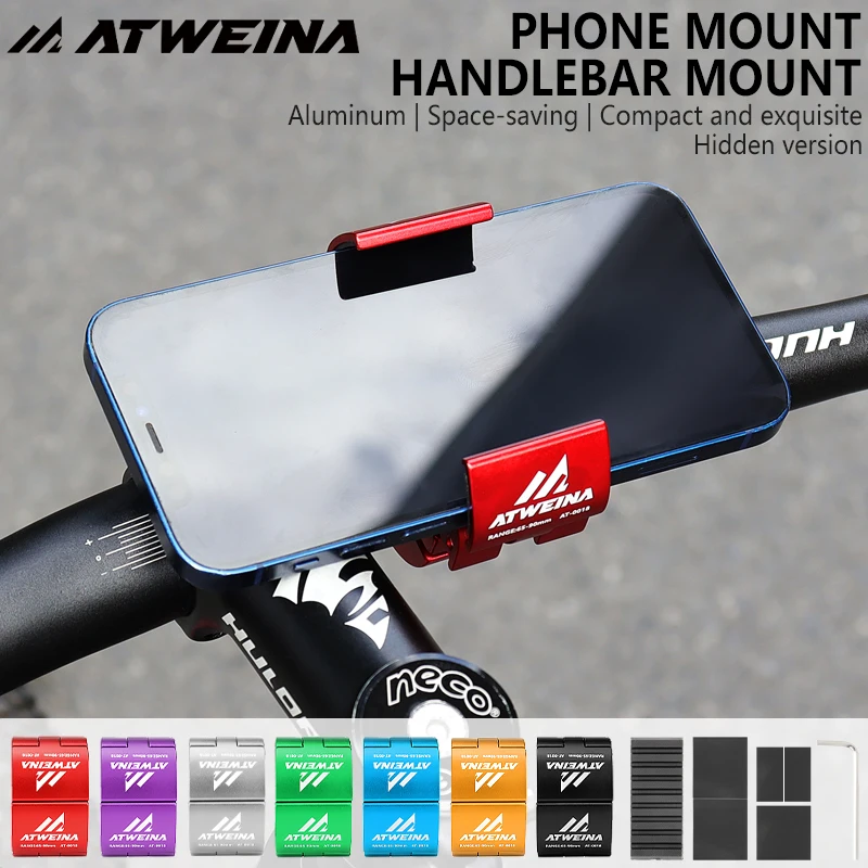 2025 New Aluminum Bike Phone Mount Shockproof Hidden Design Handlebar Holder Universal Fit for 4.7-6.8 Inch iPhone Samsung