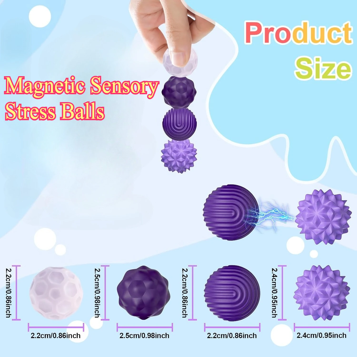 2-8 PCS Magnetisches Spielzeug Silikon Magnetball Zappelspielzeug Stressabbau Fingerspitzenaktivität Kleines Dekorationspielzeug Miniaturmodell – Detail 6