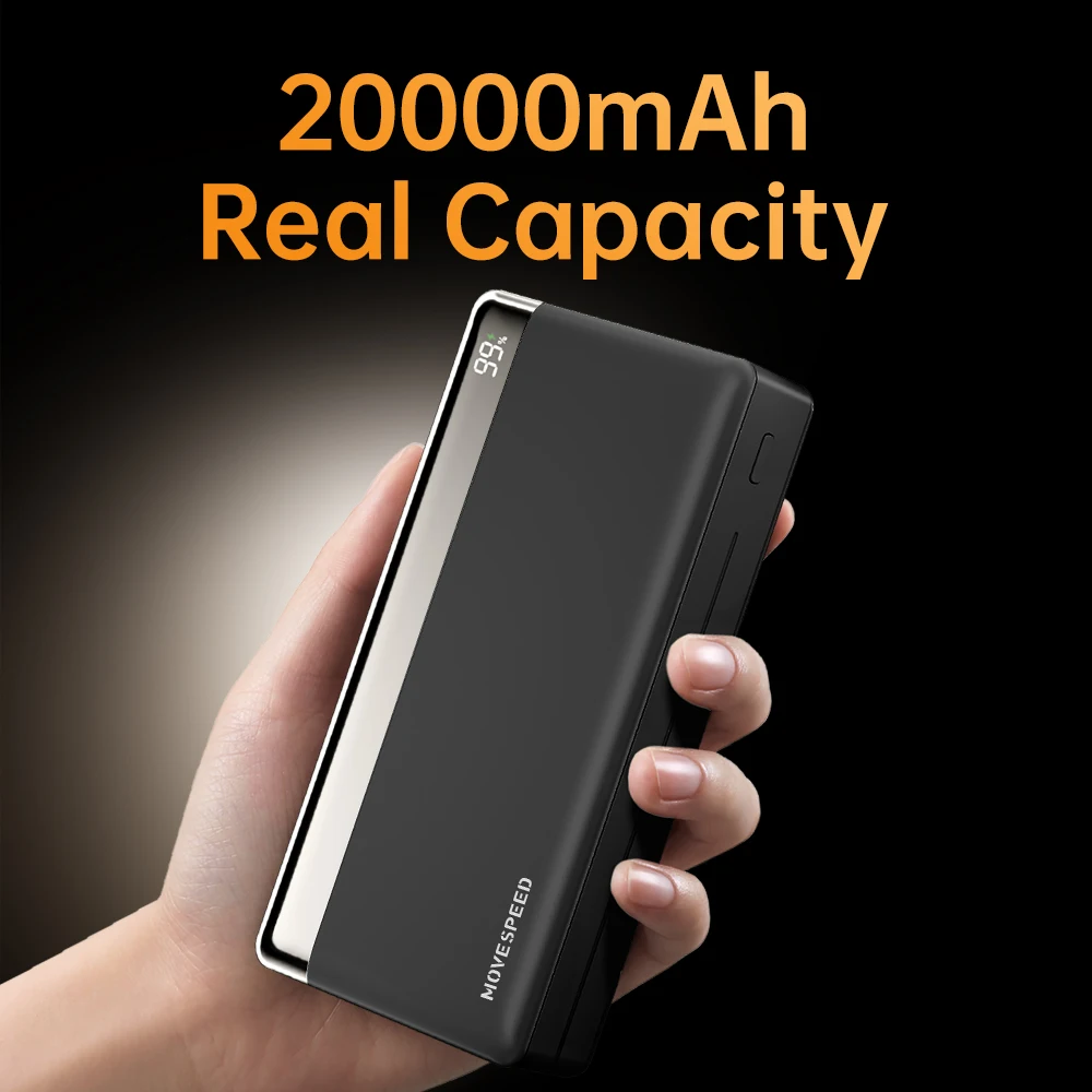 MOVESPEED K20 20000mAh 35W banco de energía tipo C USB carga rápida batería externa para Xiaomi 14 iPhone15 Pro Samsung S23 Powerbank