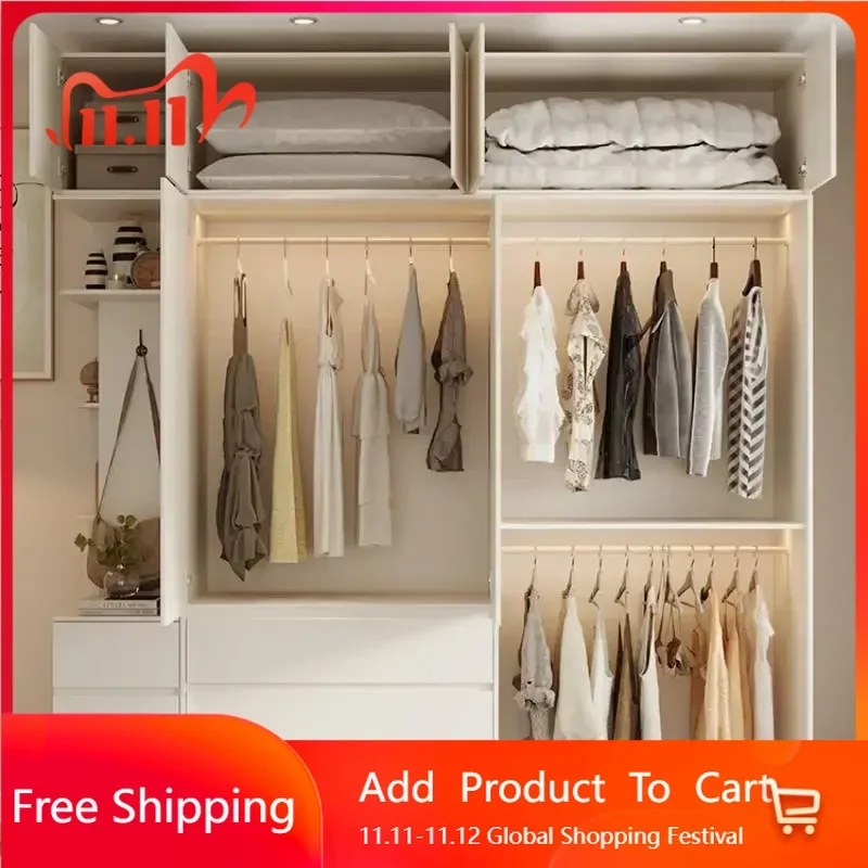 

Luxury Glass Doors Wardrobes Sliding Door Drawers Modern Wooden Wardrobe Storage Living Room Trendy Armario Unique Furniture