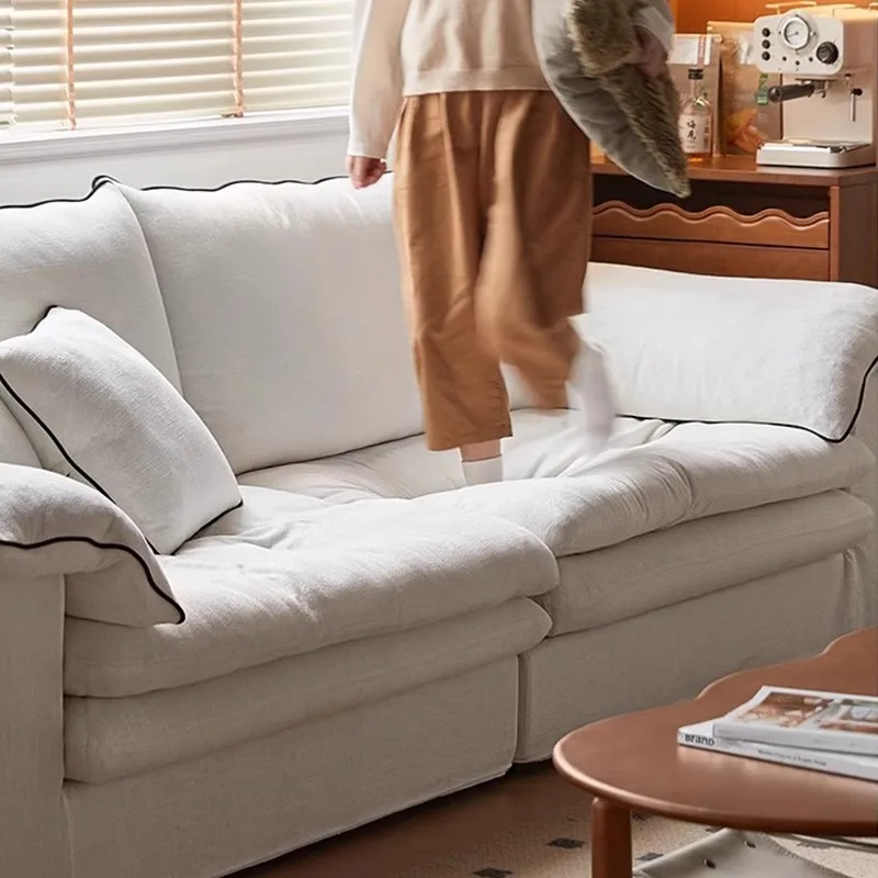 Sofá duplo, sofá creme wabi-sabi