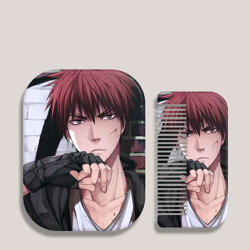8x6cm, Kuroko no basuke, Folding Single-side Makeup Mirror, Portable Travel, Mini Pocket Light,Anime Cute Girls Kids,Rectangular