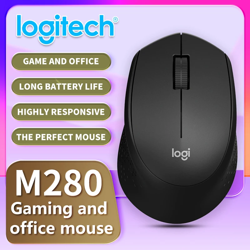 Logitech M280 Wireless Gaming Mouse, Quiet and Compact, Ergonomic Design for Business Offices and Gaming