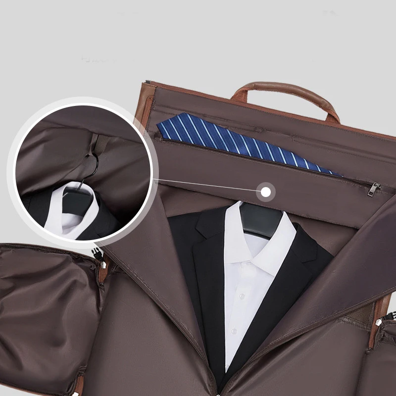 XMESSUN New Men's Portable Travel Bag Designer Brand PU Leather Large Capacity Luggage Folding Suit Bag Shoulder Crossbody Bag view 4