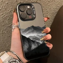 Black Mountain Phone Case For iPhone 17 16 15 14 13 12 11 Pro Max XS 7 8 Plus 16E 17 Air Full Protection Shockproof Bumper Cover