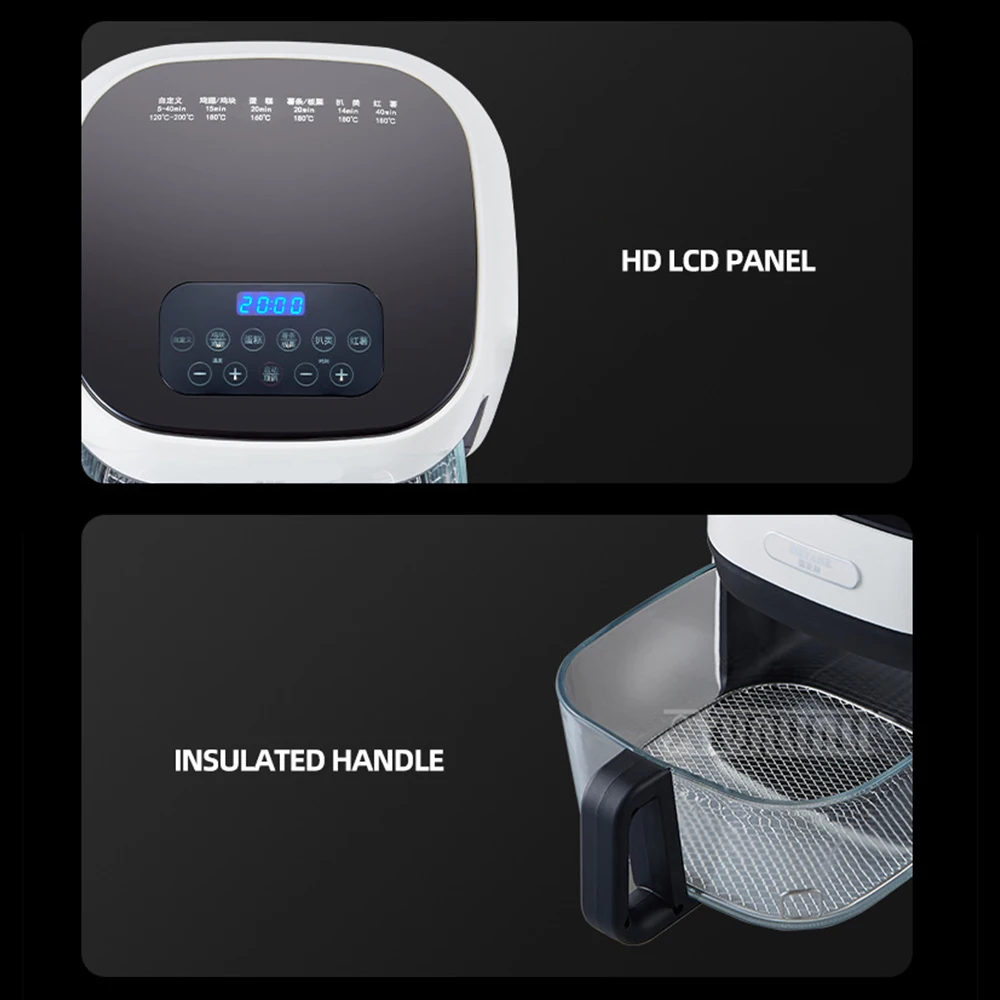 

8л воздушная духовка, бытовая машина для глубокой жарки, большая емкость, визуальная фритюрница, умная Churrasqueira