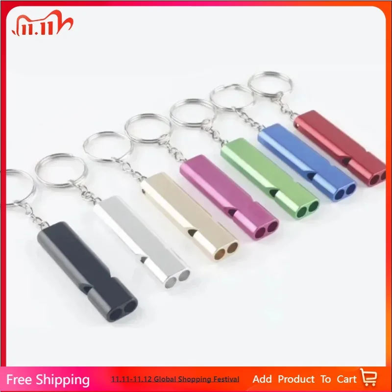 

Dual Frequency Survival Whistle Flat Metal Whistle for Outdoor Hiking Climbing Emergence Whistle Cheerleading Souvenirs