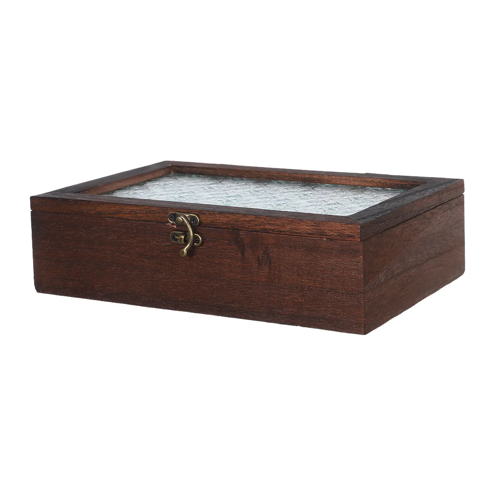 

Деревянный винтажный шкаф-витрина со стеклянной крышкой для хранения ювелирных украшений, часов, браслетов и ожерелий