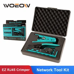 Woow Rj45 Passeren Crimp Tool Kit Ethernet Crimper Cat5 Cat5e Cat6 Cat6a Cat7 Crimping Tool Kit Rj45 Rj11 Draad Stripper