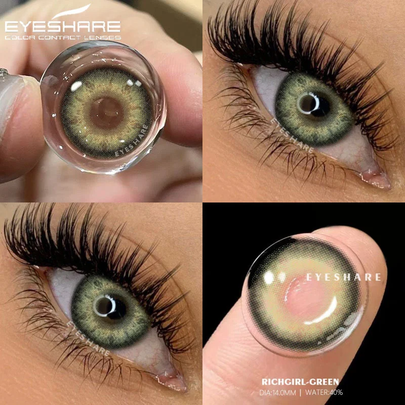 EYESHARE 1Pair Fashion Colorful Contact Lenses for Eyes Blue Eye Lenses Brown Contacts Gray Pupils Yearly Cosmetic Green Lenses