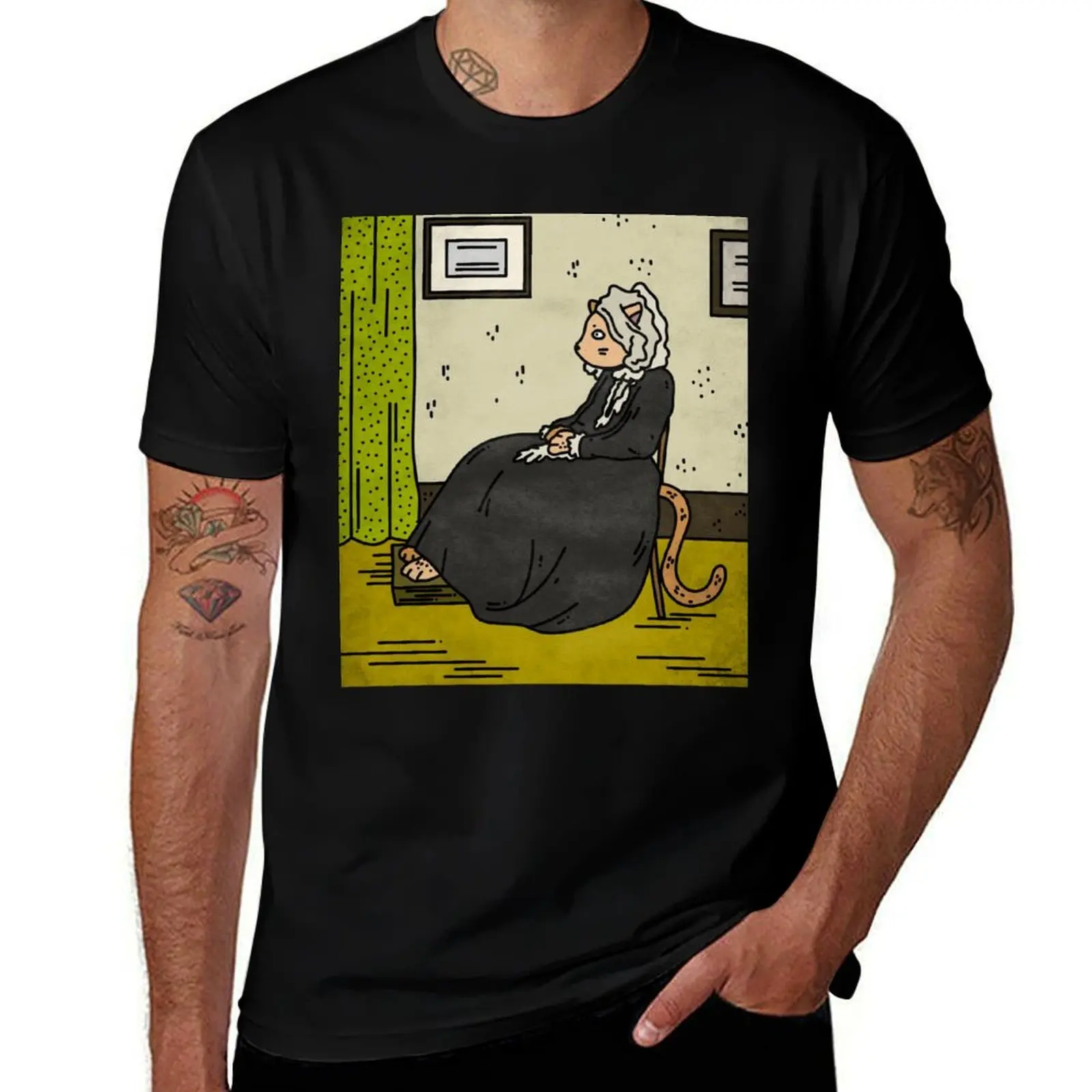 Mother Whistlers, Cat Art, Знаменитая картина, Деревянная композиция Гранта серого и черного цвета, футболка с изображением Джеймса Abbott McNeill Whistler