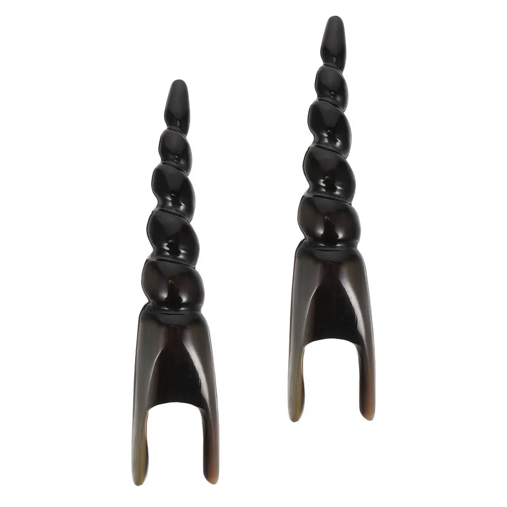 

2pcs Ox Horn Massage Stick Black Smooth Skin-Friendly Acupuncture Tool For Face Body Handheld Massager Salon Home Use Massage