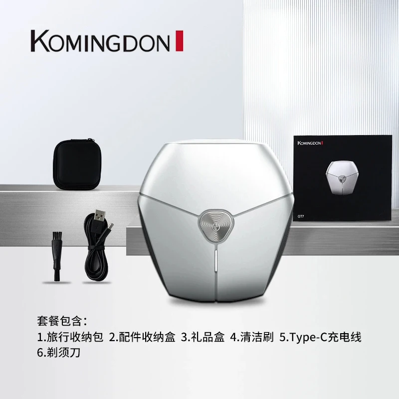 

Komingdon Mini Portable Rechargeable Rotary Shaver Wet/Dry IPX7 Waterproof Lightweight IPX6 Waterproof USB for Traveling Men