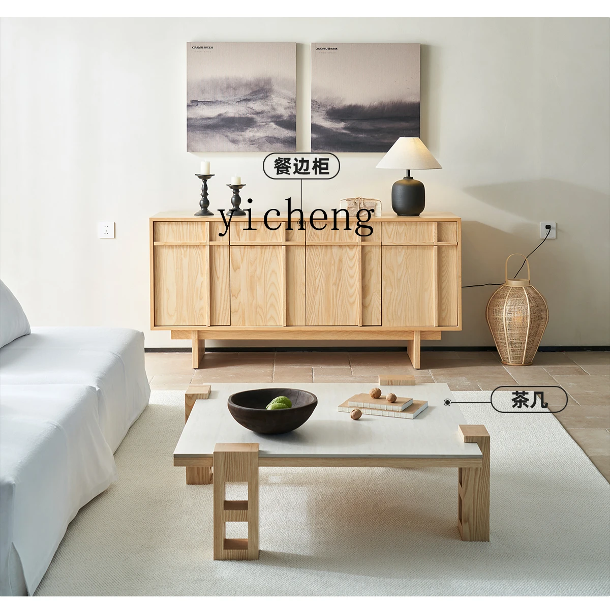 

HXL Furniture Four Seasons Sideboard Simple Solid Wood Living Room Vintage Chest of Drawers