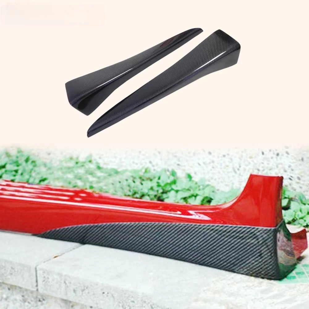 Alerones Laterales Estilo V para Mitsubishi EVO 10 X CZ4A 07-16, Par de Alerones Adicionales de Fibra de Carbono