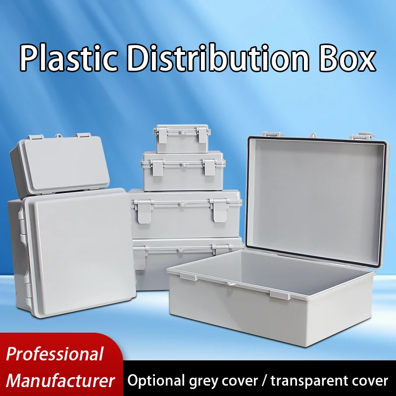 IP66 Waterproof Junction Box Enclosure ABS Plastic with Hinge Buckle Electronic Power Distribution Box for Electrical Project