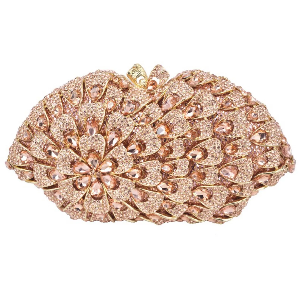 

Fashion With Diamond Magnetic Buckle Gem Bag Small Green Cosmetic Bag Love Flower Horizontal Square Dinner Bolsas Diseñador Lujo